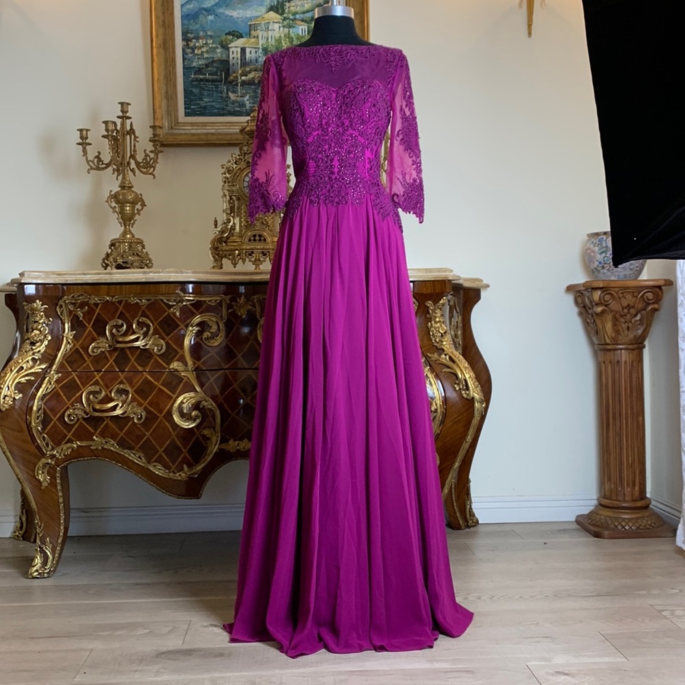 Women’s mother of bride embroidery evening gown
